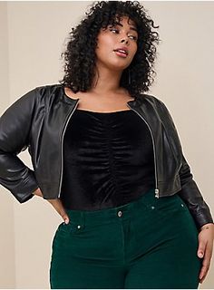 Faux Leather Fabric, Deep Black, Cozy Fall, Leather Fabric, Scoop Neckline, Plus Size Fashion, Winter Outfits, Fitness Models, Size 2