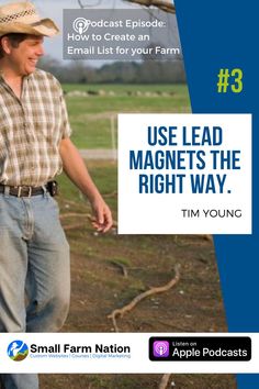 an image of a man with a hat on and the words use lead magnets the right way