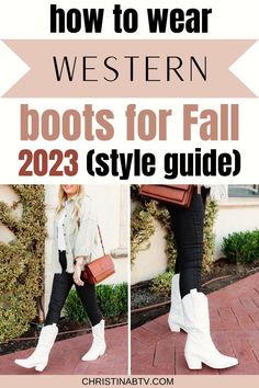 As the leaves begin to change color and the air becomes crisp, it's the perfect time to update your wardrobe with some fun and fashionable cowboy boot outfits for fall. Get ready to embrace your inner cowgirl as we explore different ways to style these classic yet versatile boots for an effortlessly stylish look this season. Western Boots Outfit, Fall Boots Outfit