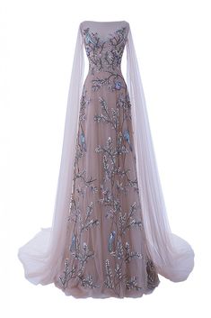 Buy Youdesign Tulle Gown In Beige Colour for women @ ninecolours.com. Worldwide Free Shipping Available! Baju Kahwin, Stil Boho, Fantasy Dresses, Queen Dress, فستان سهرة, Tulle Gown, Beauty Dress