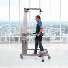 The PhysioGait is a training device for simultaneous control of unweighting, posture and balance on a treadmill or firm surface. Systems providing dynamic unweighting are a perfect solution for training patients in a wide range of gait disorders. PhysioGait helps to maintain proper posture, reduces load, eliminates balance problems and improves motor coordination training. Unique harnesses are designed for uni or bilateral support of the body as well as for a gradual level change from fully load Biokinetics Physical Therapy, Rebounding Exercises, Gait Trainer, Physiotherapy Equipment, Physical Therapy Equipment, Constraint Induced Movement Therapy, Rehabilitation Equipment, Gait Training, Benefits Of Physiotherapy