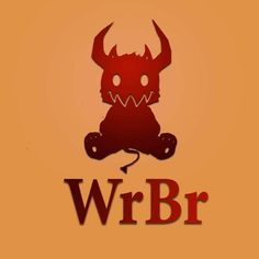 the word wrb is written in red with a demon face on it's head