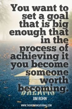 an image with the quote you want to set a goal that is big enough in the process