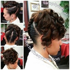 Braids And Curls, Hair Crush, Relaxed Hair, Braided Updo