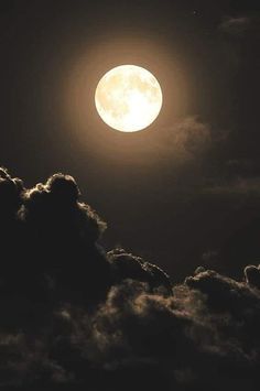 Full Moon, Night Sky, In The Dark, Stars, Blue