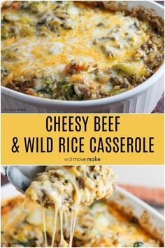 cheesy beef and wild rice casserole with cheese