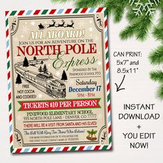 an old fashioned christmas train ticket for the north pole express