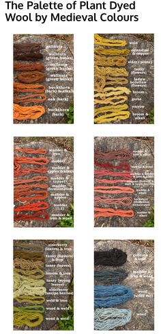 the different colors of plant dyed wool by medieval colours