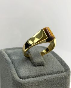 Tiger Eyes Men Ring, Blue Pinky Ring, Cylinder Genuine Gemstone, Stylish Gold Silver Ring, Handmade Jewelry, Best Gift for Him ◎ Details ◎ ○ Material 14K Solid Gold or 925 Sterling Silver Weight of Ring : approx 7.00 gr Height of Ring : approx 6.15 mm Width of Band : approx 6.80 mm ○ Upgrade to Solid 18K Gold, please click the link below: https://www.etsy.com/listing/962826004 ○ Gemstone Natural Tiger Eyes approx. 6.80 mm x 6 mm approx. 1 ct Made to Order HANDMADE ITEM ○ For Men Collection : htt Modern Gold Opal Ring With Polished Finish, Classic Brown Rings With Polished Finish, Elegant Brown Signet Ring For Anniversary, Brown Polished Signet Ring For Anniversary, Modern Brown Rings For Gifts, Modern Brown Rings For Gift, Brown Polished Finish Signet Ring For Anniversary, Modern Brown Rings For Anniversary, Formal Brown Rings With Polished Finish