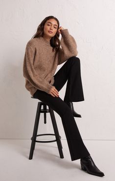 We love a good flare pant and the Do It All Flare Pant has it all! This chic high rise pant features a slim fit throughout the hips, a kick flare, and our fave detail; the supportive feel from the durable, stretchy fabric. Z SUPPLY Women's Do It All Flare Pant, Black, Extra Small Chic Wide Leg Flare Jeans For Winter, Chic Wide-leg Flare Jeans For Winter, Classic Flare Jeans For Fall Workwear, Chic Flared Winter Bottoms, Fall Workwear Flare Jeans With Straight Leg, Elegant Mid-rise Wide Leg Pants For Fall, Stretch Flare Wide Leg Pants For Fall, Stretch Flare Jeans For Fall, Stretch Wide-leg Flare Jeans For Fall