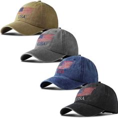 100% Cotton Buckle Closure Hand Wash Only Package Quantity: You Will Get 4 Pieces Of Usa Flag Tactical Caps In 4 Colors Including Navy Blue, Khaki, Black And Gray, Enough Quantity And Color Choices For You To Choose And Match In Your Daily Wear, And You Also Can Share Them With Your Friend Or Family Members Adjustable Size: The American Flag Baseball Cap Comes With An Adjustable Metal Buckle At Back, Making It Can Fit Most People's Heads Comfortably; You Can Conveniently Lengthened Or Shorten Th Patriotic Baseball Cap, Harley Davidson Hats, Tactical Hat, Mens Hats Baseball, Mens Hats, Flag Hat, Hats Baseball, Distressed Hat, Cap For Men