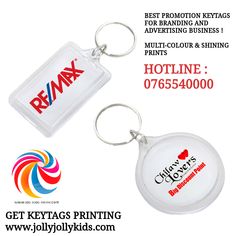 promotional keychain for printing and advertising with logo on the front, back and sides