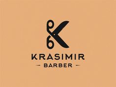 a pair of scissors that are on top of a barbequer logo for krasimir barber