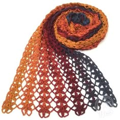 two crocheted scarves sitting on top of each other