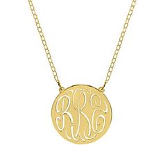 Uniquely yours. Decorated with your initials, this monogramed necklace will soon become your go-to. With an elegant and agreeable design, it's one you can wear day in and day out. Monogram Medallion Necklace For Anniversary, Anniversary Monogram Medallion Necklace, Elegant Round Monogram Name Necklace, Elegant Round Monogram Charm Necklace, Round Monogram Initial Necklace For Personalized Gift, Elegant Tan Monogram Initial Necklace, Elegant Monogram Medallion Necklace, Classic Monogram Necklaces For Personalized Gift, Rose Gold Round Initial Necklace As Personalized Gift