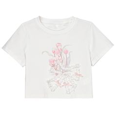 Add a touch of sweetness to your wardrobe with this adorable white floral print T-shirt. The charming bowknot design adds a playful and feminine touch. Made from high-quality cotton, this T-shirt is perfect for everyday wear and can be easily paired with your favorite bottoms.  Please note that this product includes only one T-shirt.  Garment Size   	 		 			Size 			S 			M 			L 		 		 			Full Length 			37 			38.5 			40 		 		 			Bust 			86 			90 			94 		 		 			Shoulders 			34 			35 			36 		 		 			Sleeve Length 			16 			16.5 			17 		 		 			Hem Circumference 			84 			88 			92 		 		 			Cuff 			32 			33.2 			34.4 Spring Cotton T-shirt With Bow, Feminine Cotton Short Sleeve T-shirt, Feminine Crew Neck T-shirt For Spring, White Crew Neck T-shirt With Floral Applique, White Floral Embroidered T-shirt For Spring, White Short Sleeve Top With Floral Applique, White Floral Applique Short Sleeve Top, Cotton Crew Neck Top With Bow Print, Cotton Summer Tops With Bow Print