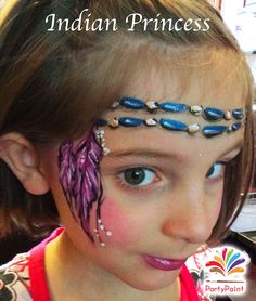 I will walk you step by step through the process of face painting Feather Headband design which is really popular with all ages. This design can be easily turned into an Indian Princess and used for Thanksgiving ideas. With SPONGE dab a PINK paint lightly on the cheeks. Using FLAT brush and BLUE paint create … Paint Feathers, Headband Design, Girly Design, Face Painting Halloween, Halloween Face Mask