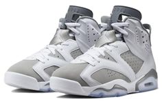 The Air Jordan 6 Retro 'Cool Grey' captures the signature style of Michael Jordan, the original icon of sports fashion. Featuring a classic cool grey color scheme and iconic design lines, these shoes step up any look for both on and off the court. The AJ6 'Cool Grey' is inspired by Jordan's sleek sports car, combining speed and class for a head turning aesthetic. An iced outsole with supportive detailing offers improved stability and cushioning that make these sneakers comfortable throughout you Sepatu Air Jordan, Jordan Retro 6, Air Jordan 6 Retro, Nike Air Jordan 6, Jordan 6 Retro, Air Jordan Retro, Nike Dunk High, Air Jordan 6, Air Jordan 5