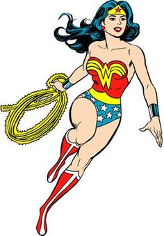 a woman in a wonder costume with a lasso on her hand and the word,