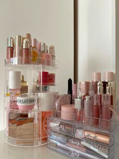 coquette make up organizer aesthetic make up products korean beauty dior make up aesthetic Aesthetic Make Up Organization, Coquette Makeup Organizer, Clear Makeup Organizer Aesthetic, Skincare And Makeup Organizer, Vanity Inspo Coquette, Skincare Products Organization, Aesthetic Skincare Organizer, Dior Aesthetic Bedroom