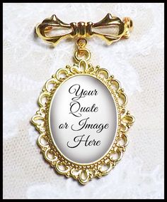 "Bow Pin With One or Two Charms, Wedding Memory Brooch, Bride Memento, Family Memorial Pin, Custom Photo Pin, Quote Pin, Choice of Finish This small bow pin holds one or two oval charms. It is completely customizable ... you may have a photo and quote, two quotes, or two photos ... your choice. FINISH OPTIONS: Gold Tone, Antique Silver, or Antique Brass. All finishes are LEAD & NICKEL FREE. To select your finish, click the \"finish\" arrow on the right before checkout. NUMBER OF CHARMS: Sele Customizable Vintage Wedding Jewelry, Victorian Gold Brooch For Wedding, Victorian Gold Wedding Brooch, Victorian White Wedding Brooches, Victorian Brooch Pins For Wedding, Victorian Wedding Brooch Pins, Personalized Gold Wedding Pins, Elegant Personalized Silver Brooches, Personalized Elegant Wedding Brooches