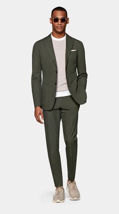 Sport Coat Outfit, Green Suit Men, Olive Green Suit, Summer Suits Men, Mens Casual Suits, Suit Supply, Blue Suit Men, Mens Fashion Blazer, Green Suit