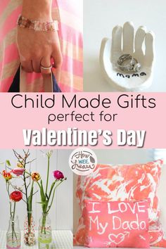 valentine's day gifts for children made with handmade items and text overlay that reads, child mode gifts perfect for valentine's day