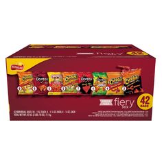 five boxes of del monte's fiery snacks