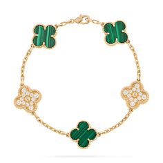 The money stack bracelet set is the go to bracelet set that reminds you that you are like that girl! Vintage Alhambra Bracelet, Alhambra Bracelet, Green Stone Bracelet, Van Cleef & Arpels, Clover Bracelet, Van Cleef And Arpels, Clover Green, Elegant Bracelet, Van Cleef Arpels