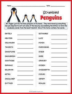 a printable word search for the penguins