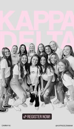 a group of young women posing for a photo with the words kapaa del ta