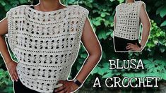 the crochet top is made with white yarn