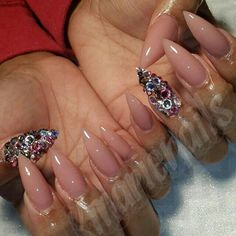 Nude nails French Nails Glitter, Neat Nails, Nail Candy, Stunning Makeup, Diamond Nails, Hot Nails, Dec 12, Fancy Nails, Dope Nails