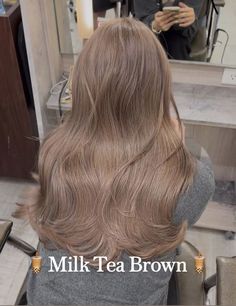 Cute hair colors to try🤎🧋 Fawn Colored Hair, Hair Colours Natural, Short Milk Tea Hair, Milky Tea Brown Hair, Matcha Haircolor, Boba Milk Tea Hair Color, Milky Tea Brown Hair Color, Milktea Hair Colors Korean, Milky Tea Hair Color