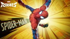 the spider - man movie poster is shown in an animated pose with his arms spread out