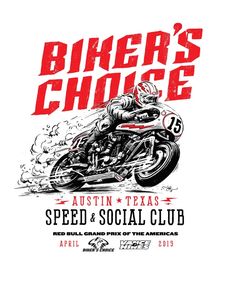 a poster for the biker's choice event