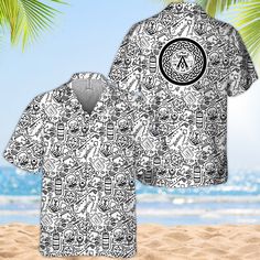 Black Ardbeg Summer Sticker Drawing Hawaiian ShirtBlack Ardbeg Summer Doodle Art Hawaiian Shirt Cheap Black Hawaiian Shirt For Beach Season, Hawaiian T-shirt With Screen Print For Summer, Multicolor Hawaiian T-shirt For Summer, Summer Graphic Print Hawaiian Button-up Shirt, Shirt Doodle, Black Hawaiian Printed T-shirt, Hawaiian T-shirt With Tropical Print And Short Sleeves, Resort Shirt, Beer Shirts