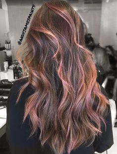 Hair With Highlights And Lowlights, Brown Hair With Highlights And Lowlights, Hair With Highlights, Highlights And Lowlights, Pink Highlights, Brown Hair With Highlights, Light Brown Hair, Wavy Hair, Brown Hair