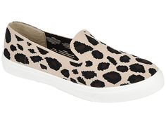 Journee Collection Comfort Foam Phila Knit Sneaker - Women's Shoes : Leopard : Stretchy knit uppers add to the textural appeal of this slip-on sneaker. The Phila is a printed everyday look cleverly contrasted by a clean rubber sole. This lively casual look by Journee Collection rests an oh-so-comfy 6 mm Comfort Foam footbed. Round-toe silhouette. Imported. Weight of footwear is based on a single item, not a pair. Casual Low-top Slip-ons With Woven Sole, Trendy Textile Slip-on Sneakers With Rubber Sole, Casual Slip-ons With Textured Sole For Streetwear, Trendy Slip-on Sneakers With Textured Sole, Casual Slip-on Sneakers With Woven Sole, Trendy Canvas Slip-on Sneakers, Casual Slip-on Sneakers With Speckled Midsole, Trendy Textile Slip-on Sneakers, Casual Textile Slip-on Sneakers With Textured Sole