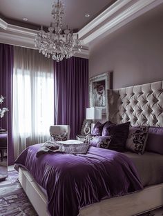 Two Color Combinations for Bedroom Walls: Decadent Plum Decor Purple Pink Bedroom Ideas, Lavender Master Suite, Plum Bedroom Walls, Grey And Purple Bedroom, Purple And Grey Bedroom Ideas, Purple Gray Bedroom, Purple And Gray Bedroom Ideas, Purple And Gray Bedroom, Purple Themed Bedroom