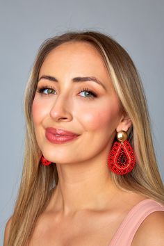 Be bold in these beaded statement earrings! Pair them with your favorite BuddyLove dress to complete your look! This item is FINAL SALE. Elegant Red Teardrop Beaded Earrings, Chic Beaded Drop Earrings, Large Beads Earrings For Party, Party Beaded Dangling Earrings, Red Beaded Earrings For Party, Party Beaded Earrings With Dangling Beads, Large Beads Party Earrings, Evening Beaded Earrings With Dangling Beads, Party Earrings With Large Beads