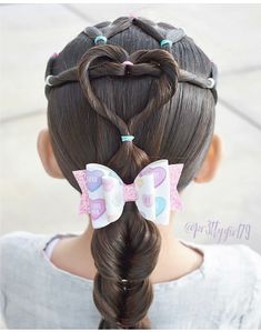 Valentine's Hairstyles, Valentine Hair Bows, Chignon Wedding, Kids Curly Hairstyles, Braided Updo Wedding