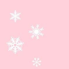 three snowflakes on a pink background