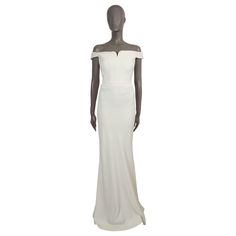 100% authentic Alexander McQueen gown in white crepe viscose (52%) and acetate (48%). Features a column silhouette with floor sweeping hem, sweetheart neckline, off-shoulder straps and a padded bustier. Closes with a concealed zipper in the back and is lined in silk (100%). Brand new with tag. Measurements Tag Size 46 Size XL Shoulder Width 58cm (22.6in) Bust From 92cm (35.9in) Waist From 80cm (31.2in) Hips From 108cm (42.1in) Length 164cm (64in) Side Seam Length 152cm (59.3in) All our listings Alexander Mcqueen Gown, Alexander Mcqueen Casual, Alexander Mcqueen White, Alexander Mcqueen Bag, Off Shoulder Evening Dress, Crepe Gown, Maxi Gown Dress, Sequin Gown, Layered Skirt