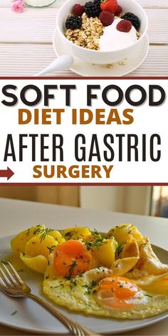 If you've just had gastric surgery or bariatric surgery, you want to eat soft foods. Here's a list of soft food ideas to eat after gastric surgery to help you heal fast. Soft Foods Recipes After Surgery, Soft Food Dinners, Food Diet Ideas, Soft Food Ideas, Soft Food Diet, Gastric Surgery