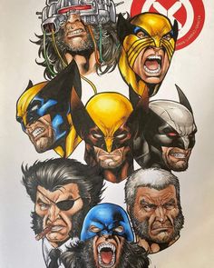 an image of wolverine and the x - men drawn in colored pencils on paper