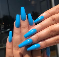 nail 2023 ideas French Pedicure, Blue Acrylic Nails, Blue Nail, Summer Acrylic Nails, Summer Nails Colors, Acrylic Nails Coffin, Accent Nails, Coffin Nails Designs