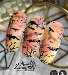 Nail Border Design, Halloween Nail Art Tutorial Step By Step, Halloween Nails 2023, Crazy Halloween Nails, Frankenstein Nail Art, Halloween Nail Art Tutorial, Halloween Manicure, Cute Nails For Fall