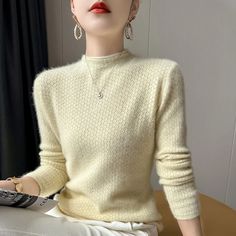 Cashmere Knitted Sweater Women's Spring 

Thank you dear friends for coming to our store!

We have the best price!

Your satisfaction is the direction of our efforts! ! !

Recommended size：

S: Bust 85cm, Clothing length 56cm, sleeve length 56cm.

M: Bust 90cm, Clothing length 58cm, sleeve length 57cm.

L: Bust 95cm, Clothing length 60cm, sleeve length 58cm.

XL: Bust 100cm, Clothing length 62cm, sleeve length 59cm.

XXL: Bust 105cm, Clothing length 63cm, sleeve length 60cm.

Note: (manual measu Autumn Knitwear, Lantern Sleeve Sweater, Cutout Sweater, Women Sweaters Winter, Jacquard Sweater, Sweater Women's, Round Neck Sweaters, Collar Sweater, Knitting Women Sweater