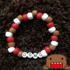 Scene Kandi Bracelets Ideas, Domo Kandi, Bracelet Ideas Pony Beads, Scenecore Kandi, Kandi Beads